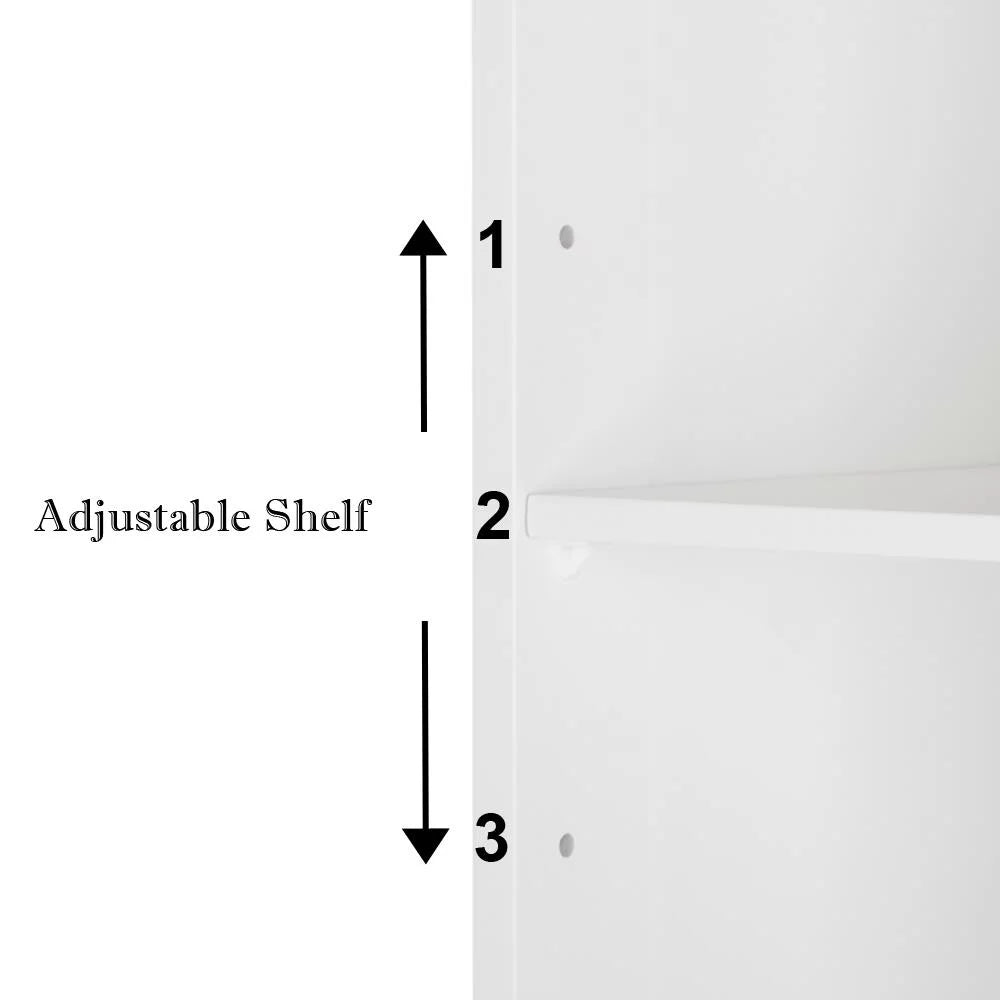 Wall Mount Mirrored Medicine Cabinet with Single Door and Adjustable Shelves White E94284
