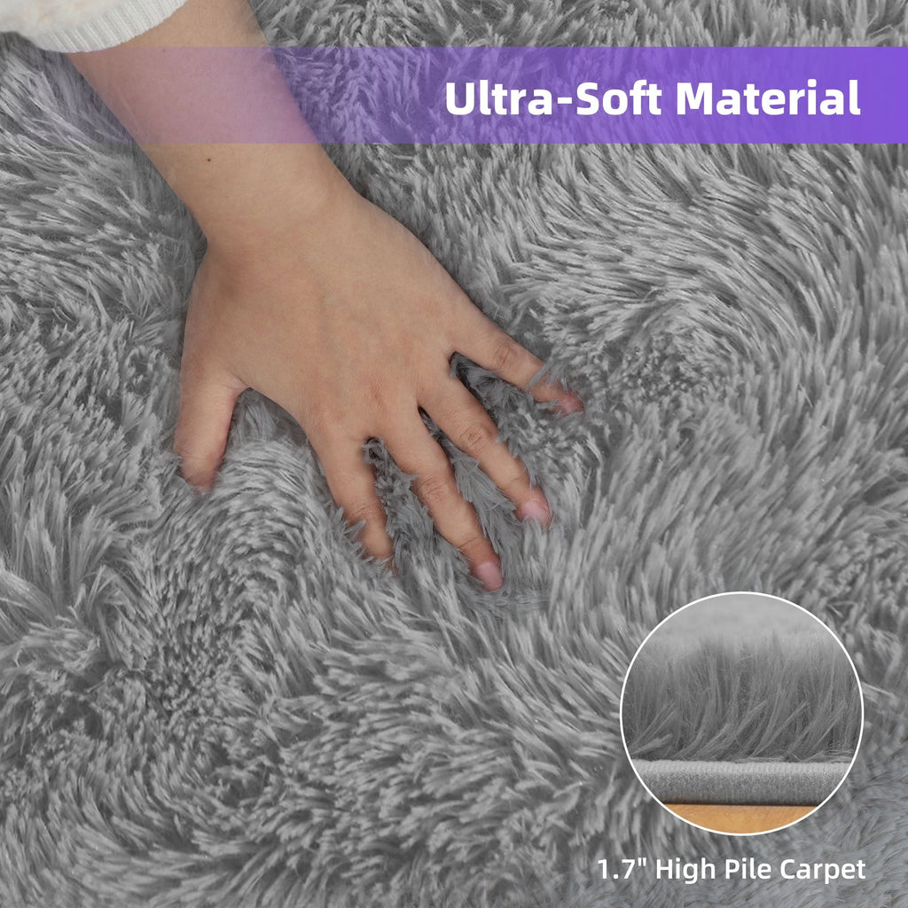 Light Gray 8' x 10' Shag Area Rug Y4743