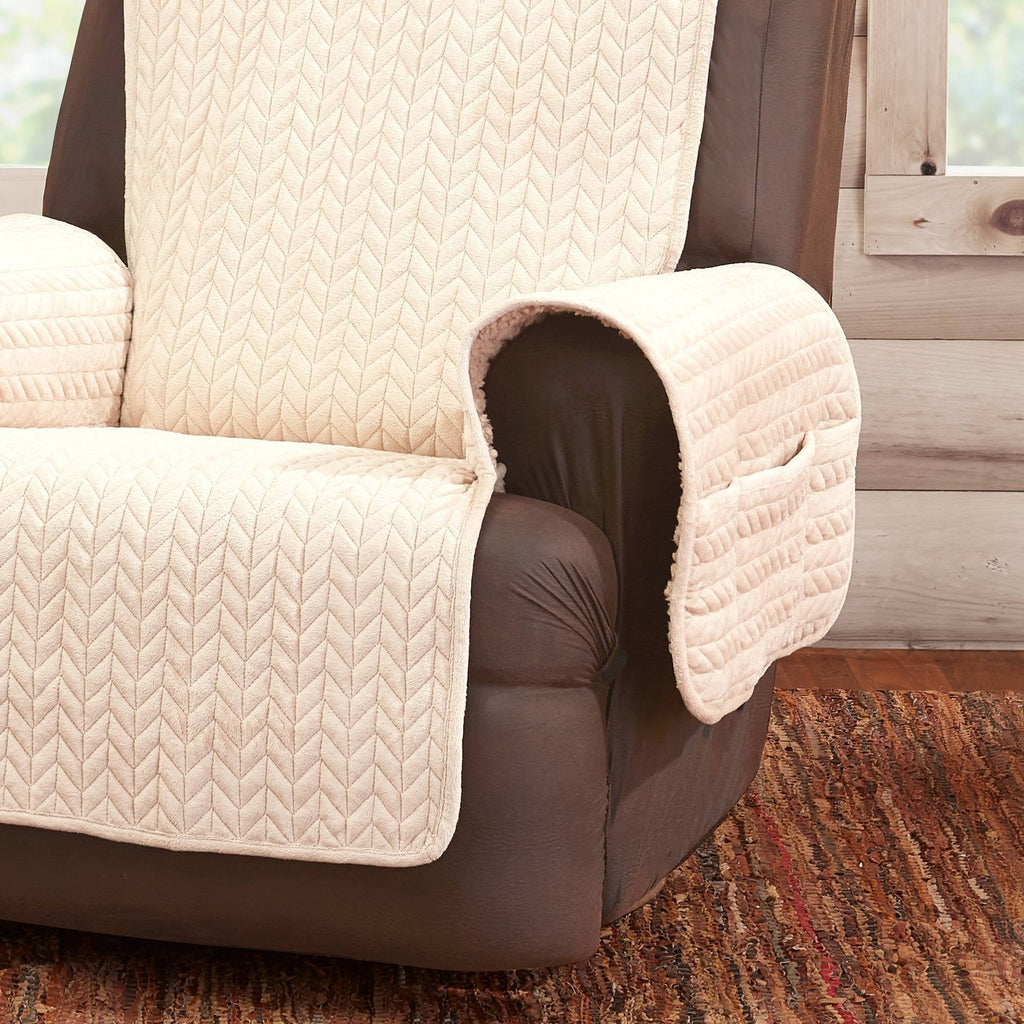 Cream Quilted Recliner Furniture Cover Z534492