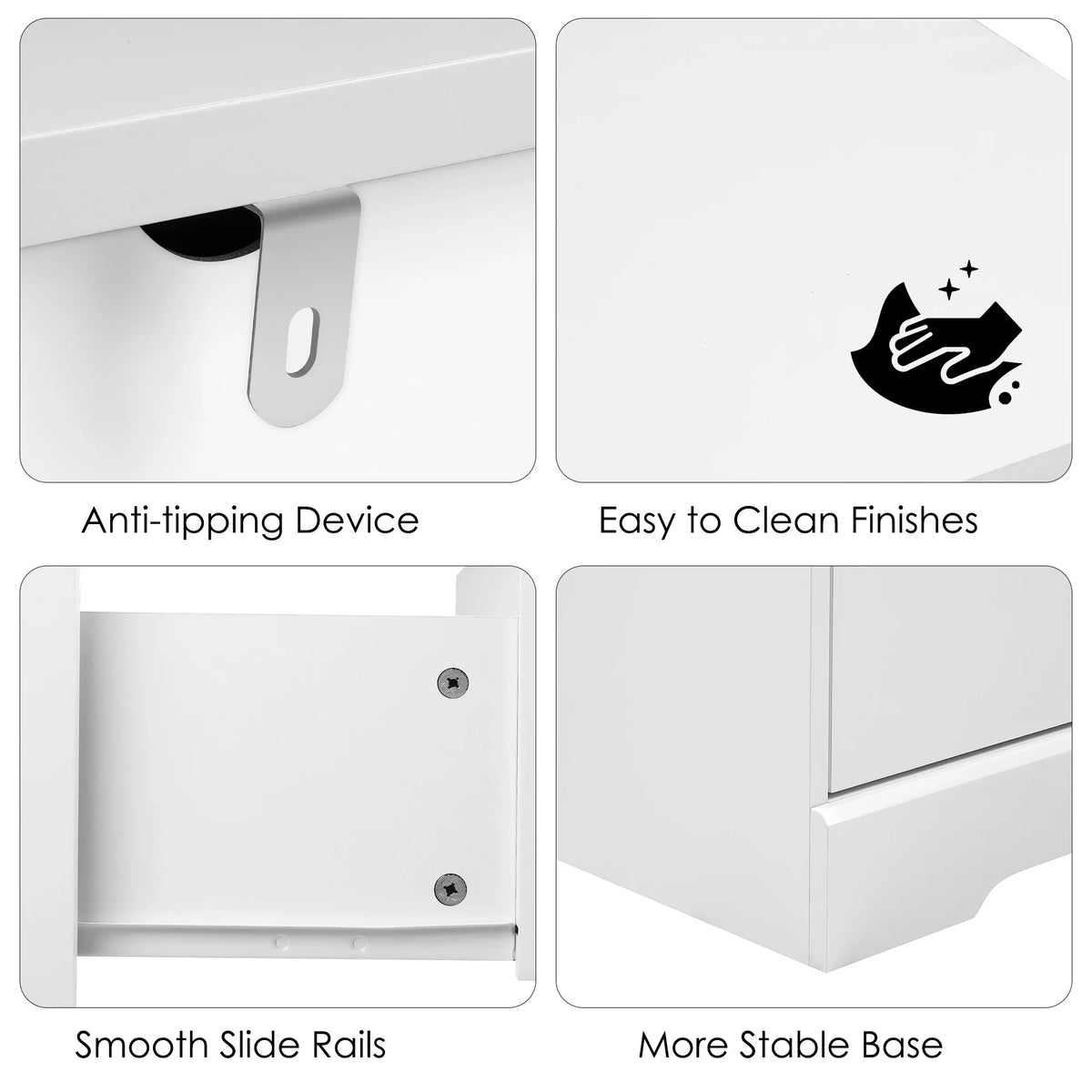 White 6 Drawer Wood Dresser A305