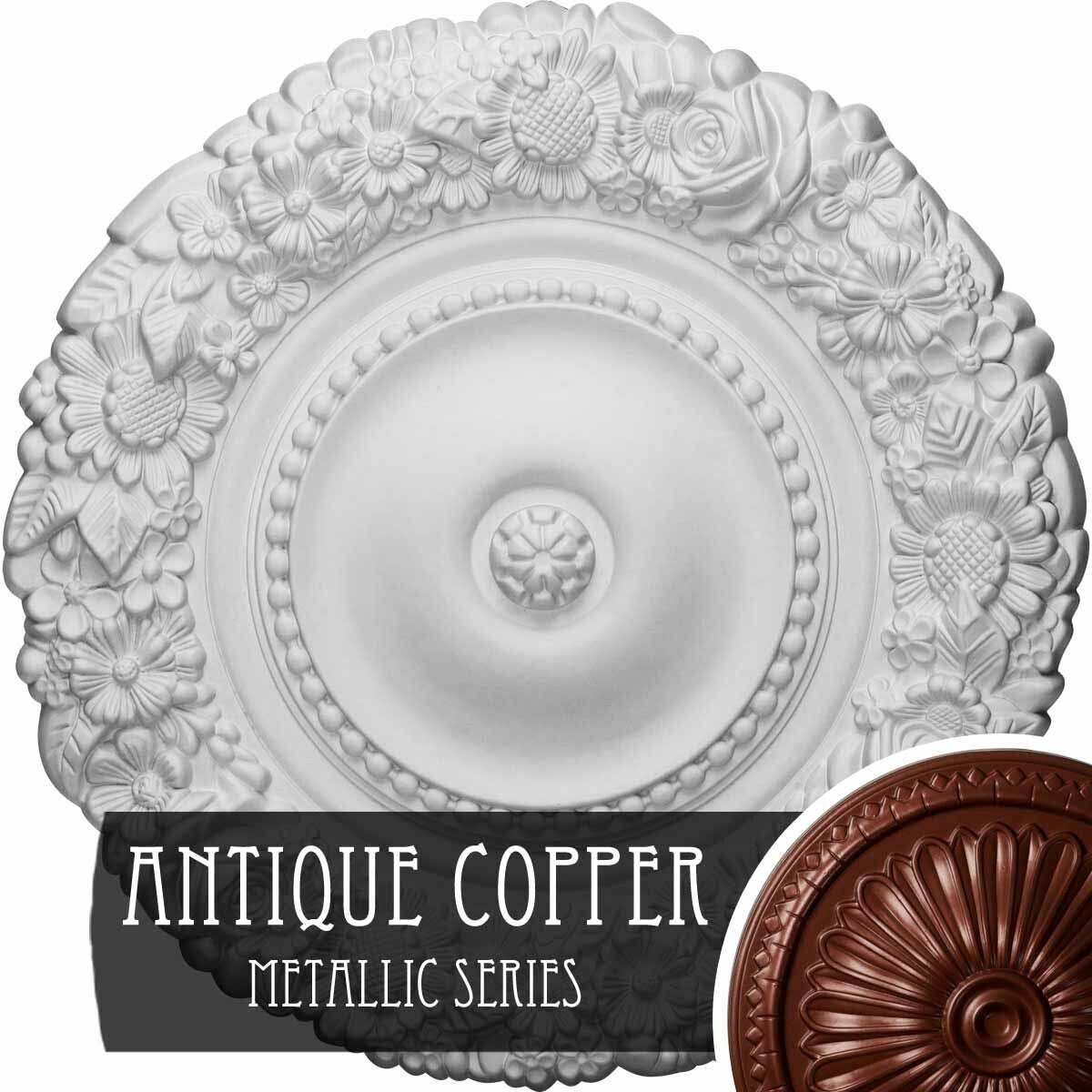 21 inch x 2 inch Hand-Painted Flash Copper Bronze Ceiling Medallion J756