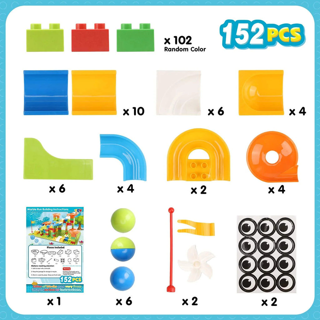 152 PCS Marble Run Set Building Blocks W429756