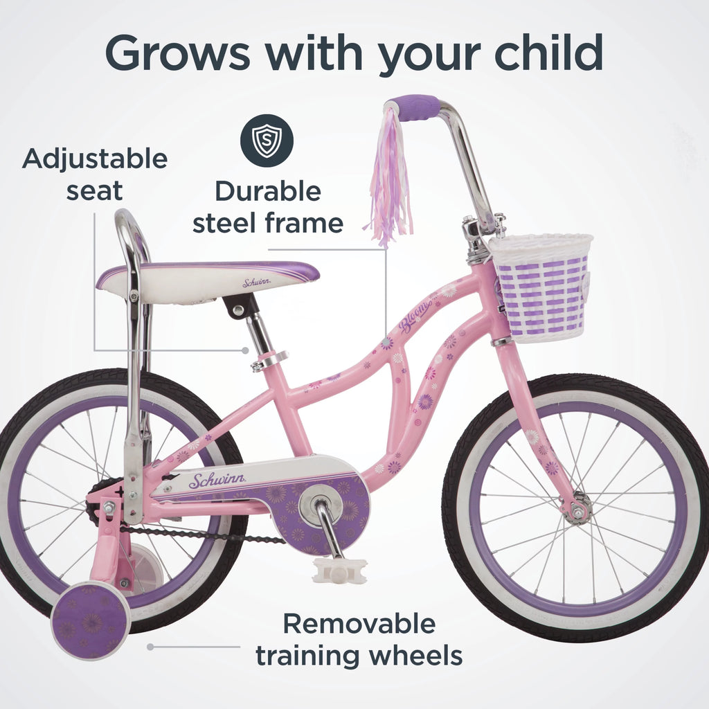 16 Kid's Bike with Training Wheels, Pink Z5177
