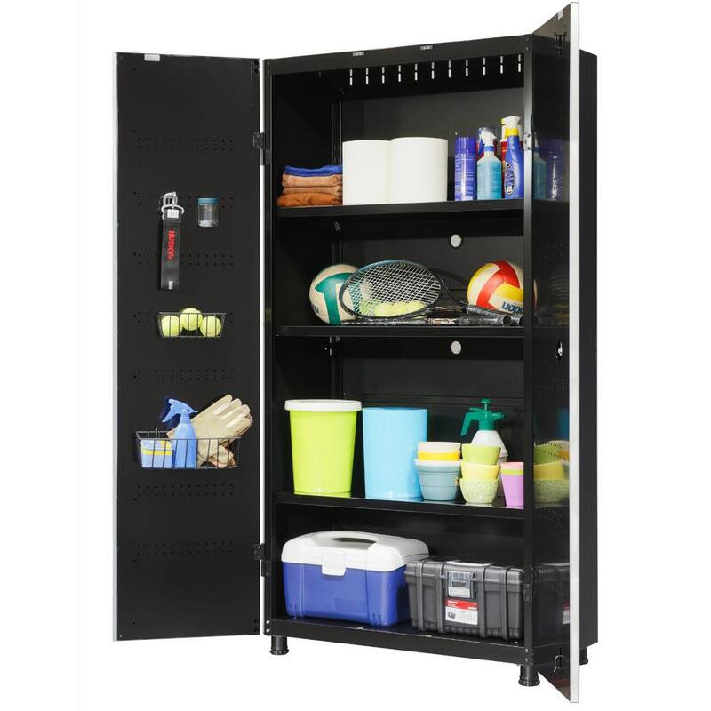24-Gauge Steel Freestanding Garage Cabinet in Black G363034