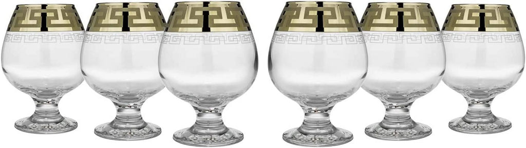 Brandy Glasses With Gold Rim, Set Of 6 A9909