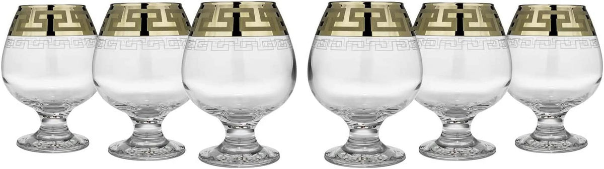 Brandy Glasses With Gold Rim, Set Of 6 A9909