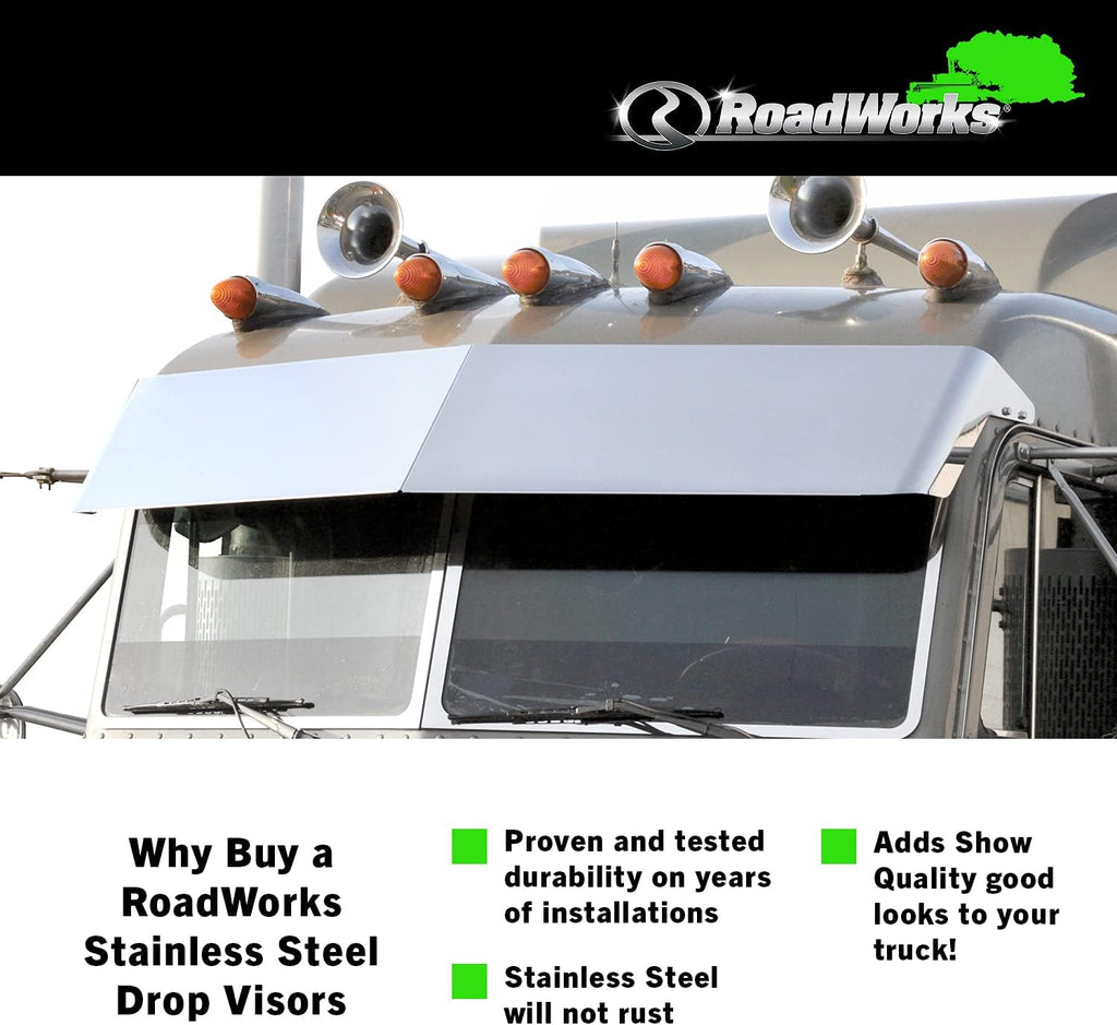 White Stainless Steel Blind Mount Drop Visor M53206