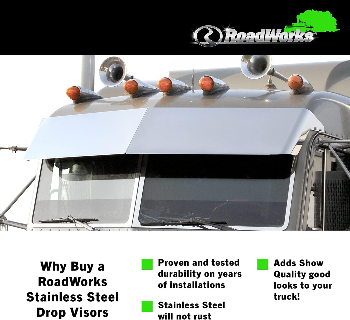 White Stainless Steel Blind Mount Drop Visor M53206