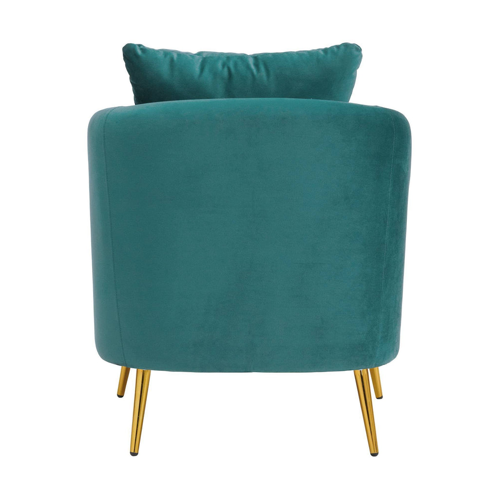 Marine Blue Accent Chair with Gold Legs R72001