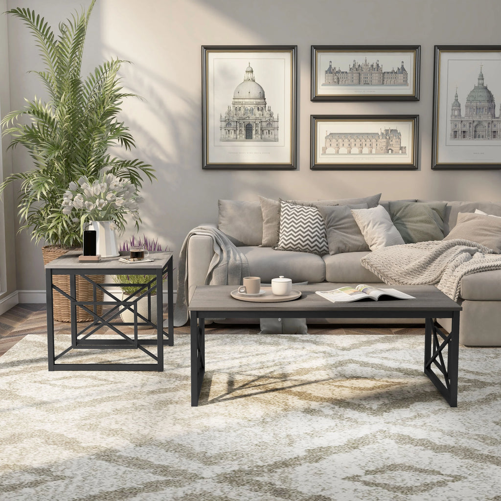 Steel 2-Piece Coffee Table Set N992
