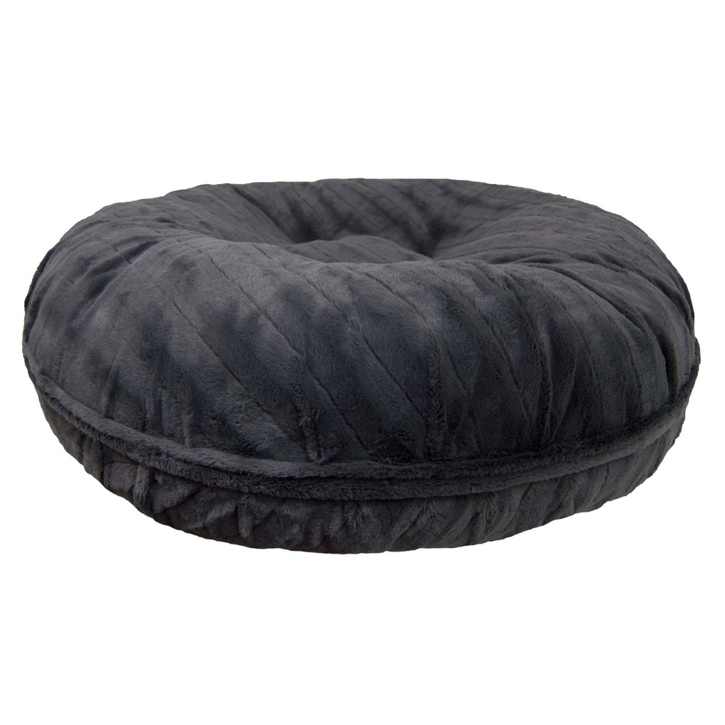 XS Gray Faux Fur Bagel Pet Bed Q129