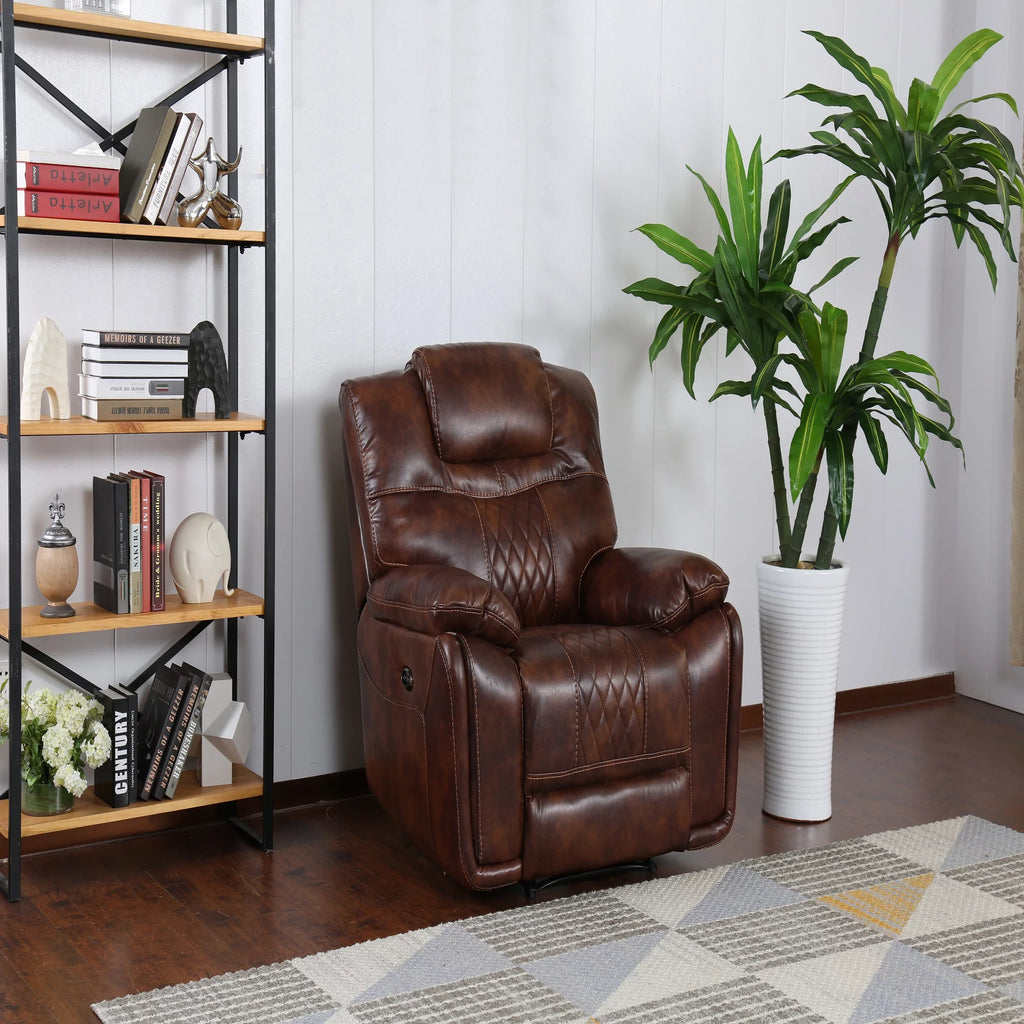 Rich Brown Power Recliner Q621849