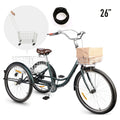 26 Inch Single Speed Adult Tricycle 3 Wheels Cruiser Bike with Basket N289191
