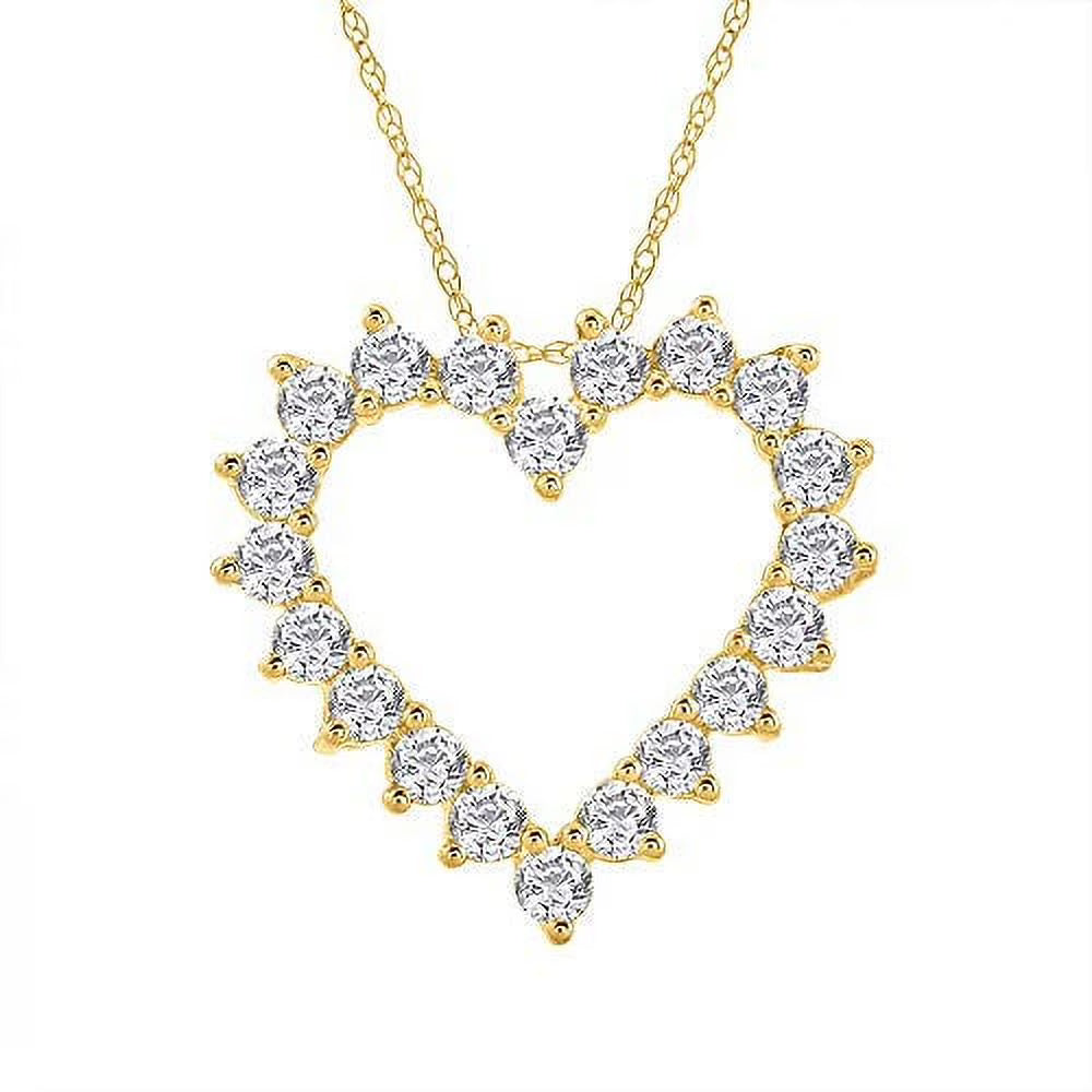 10K Yellow Gold Diamond Heart Pendant Necklace K550540