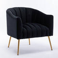 Black Velvet Tufted Barrel Chair X30828
