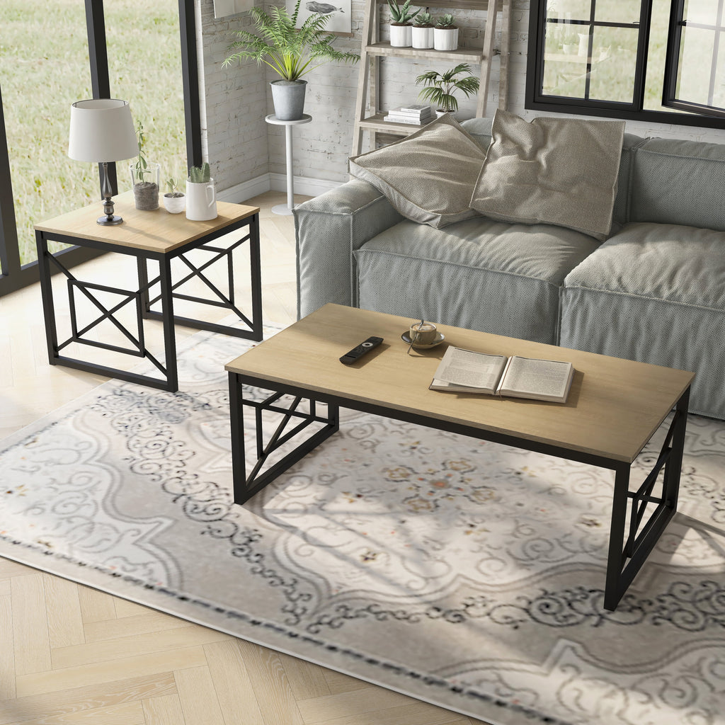 Steel 2-Piece Coffee Table Set N992