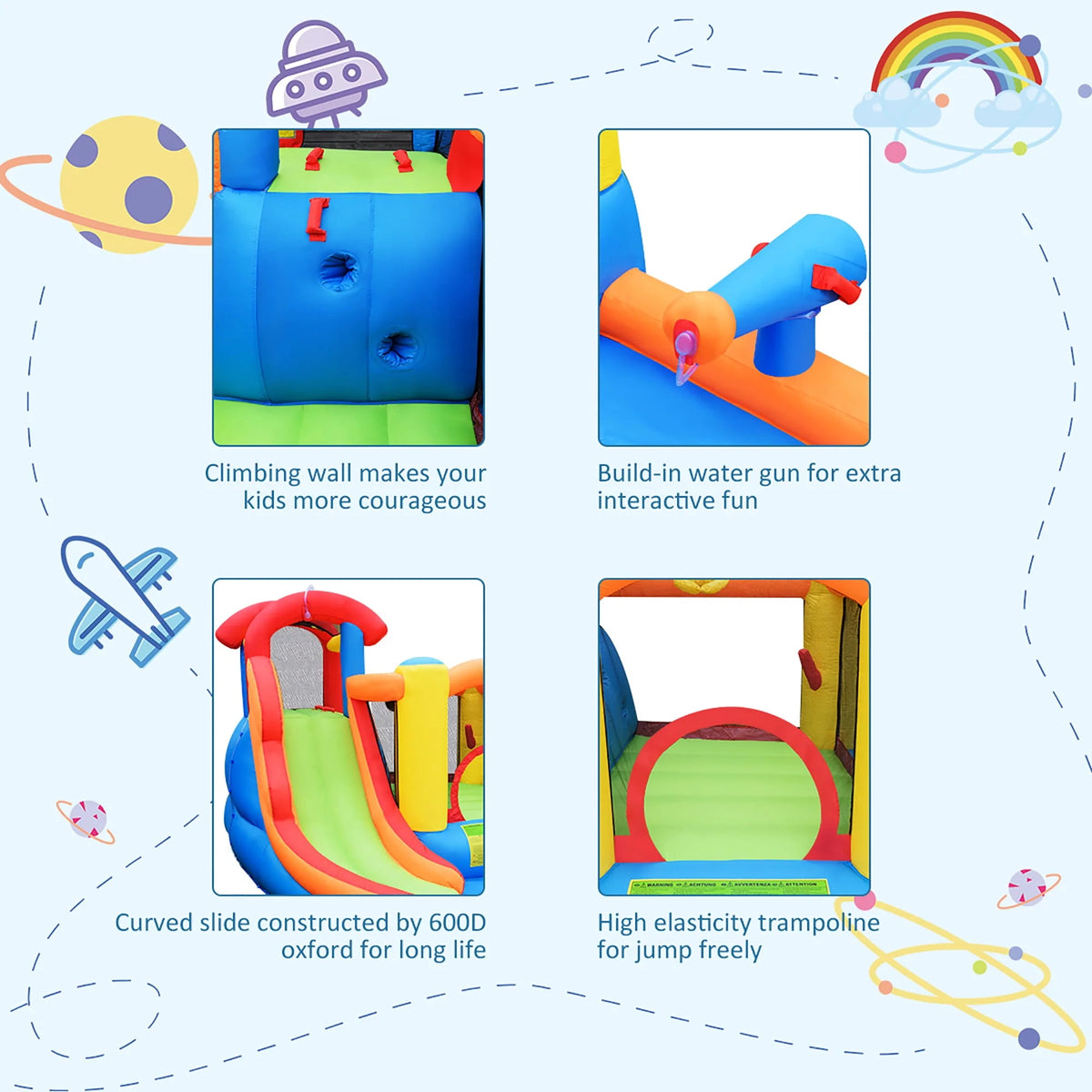 Inflatable Bounce House Water Slide with Splash Pool B3608