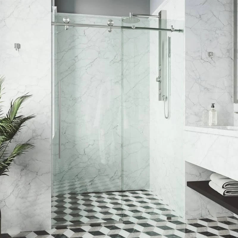 Sliding Frameless Shower Door with Clear Glass R93933