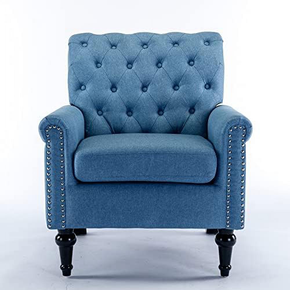 Chenille Fabric Accent Chair with Footrest Y1402