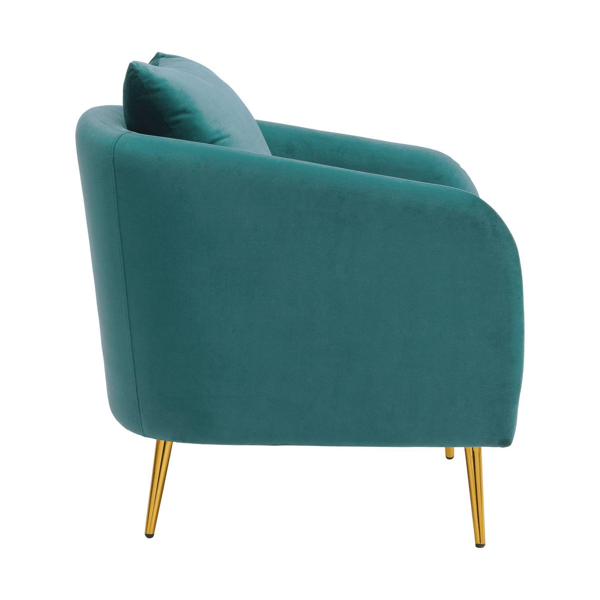 Marine Blue Accent Chair with Gold Legs R72001