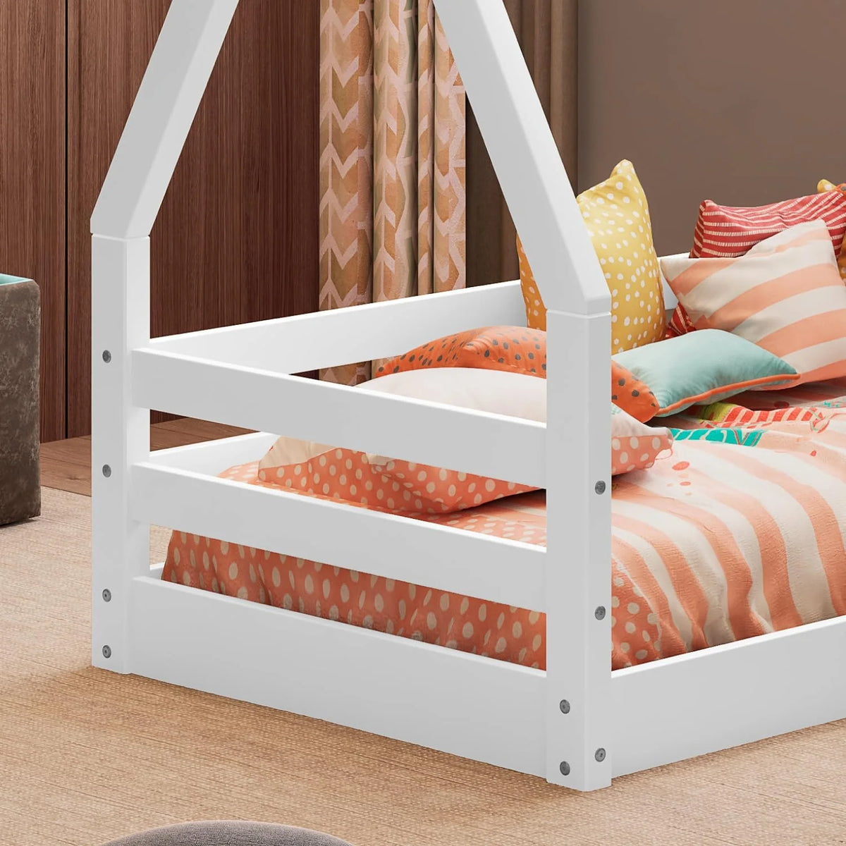 Solid Wood Toddler Bed White B385