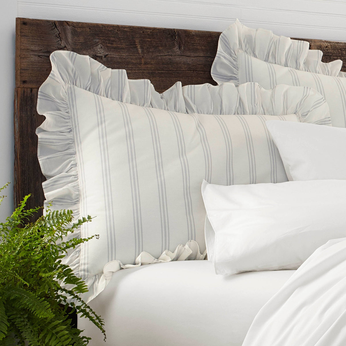 King 3 Piece Organic Cotton Striped Duvet Cover Set B522278