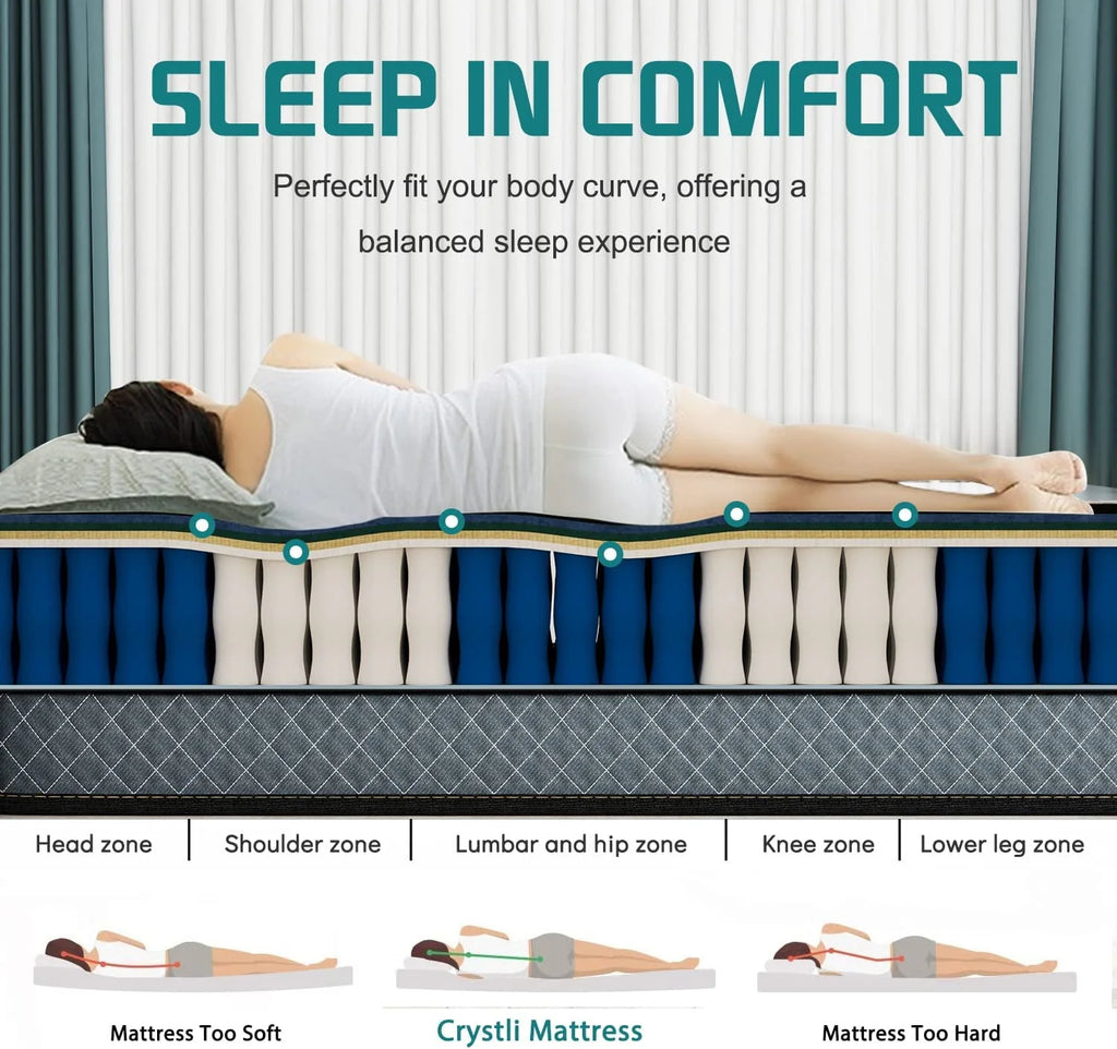 Queen Size Memory Foam Innerspring Hybrid Mattress Y544