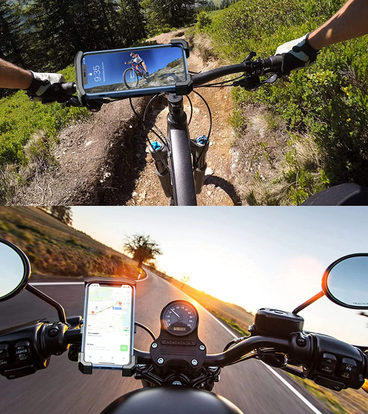 Motorcycle Phone Mount with Sturdy Aluminum Handlebar Clip S65797