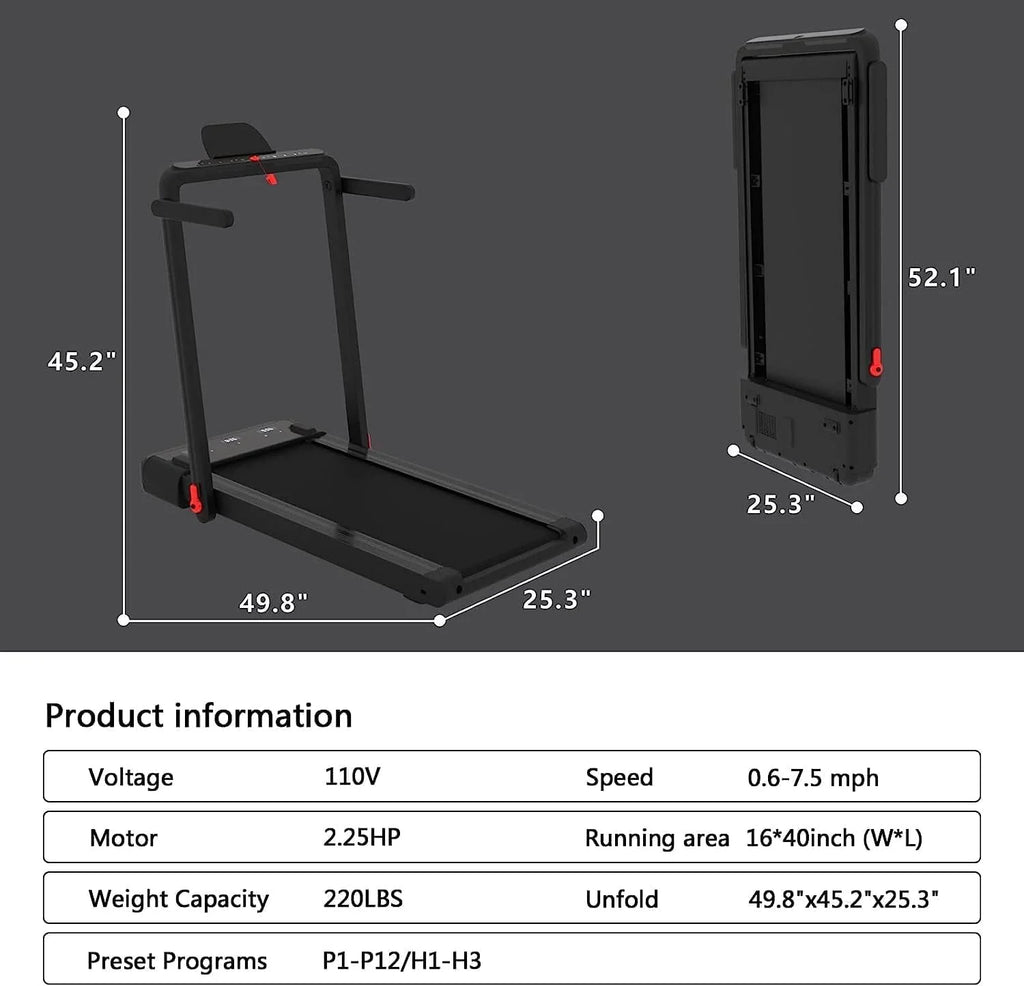 2 in 1 Folding Portable Under Desk Treadmill C468154