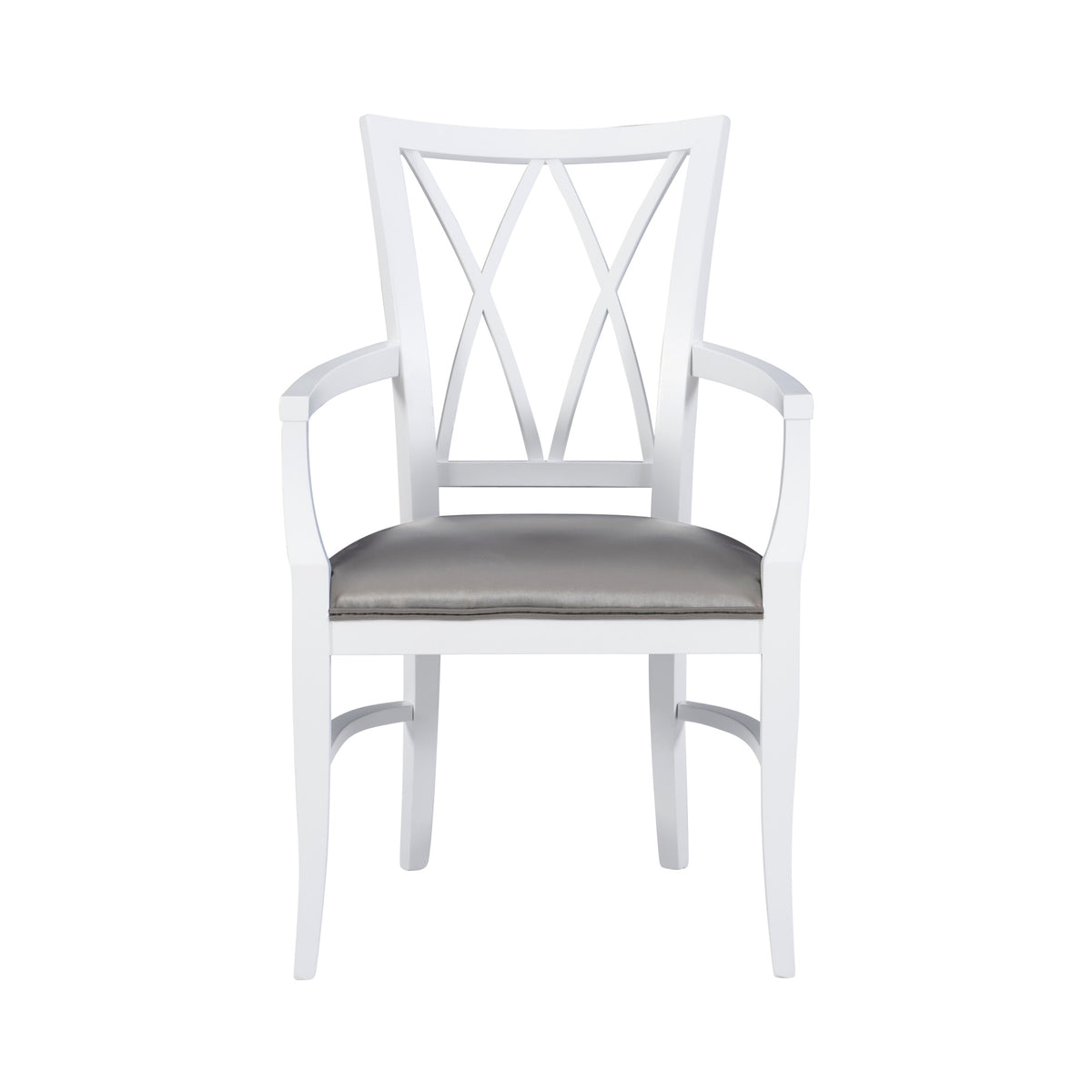 White Wood Dining Arm Chair H541