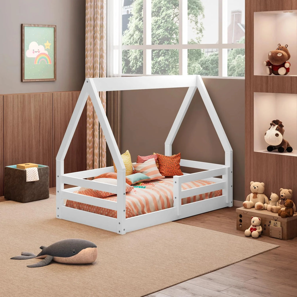Solid Wood Toddler Bed White B385