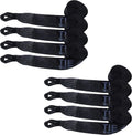 4" x 30' Heavy Duty Twisted Sewn Loop Winch Strap Tie Down (Black, 8 - Pack) O7980