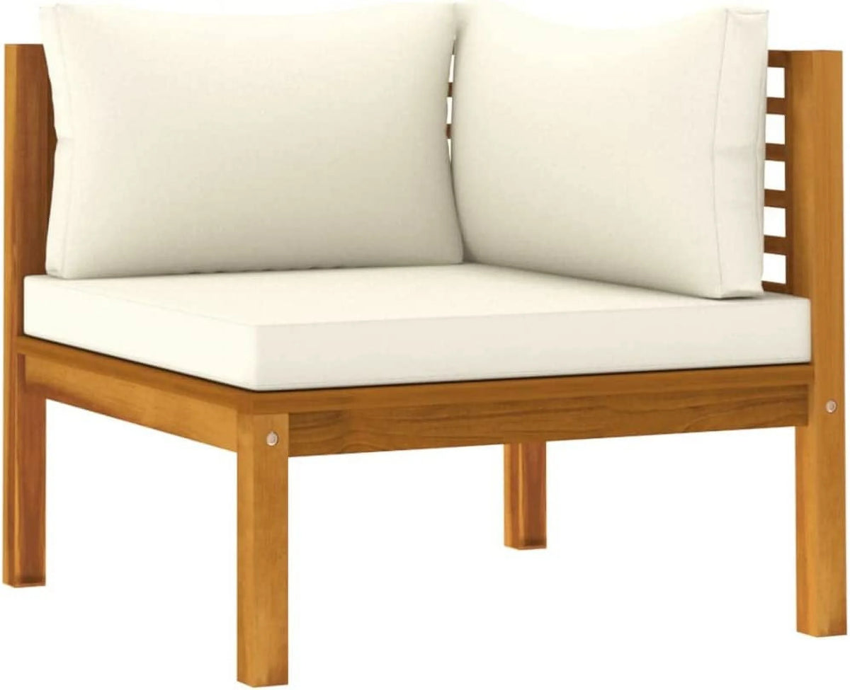 Patio Chairs with Tea Table and Cushions Acacia Wood Outdoor Furniture Set X9697