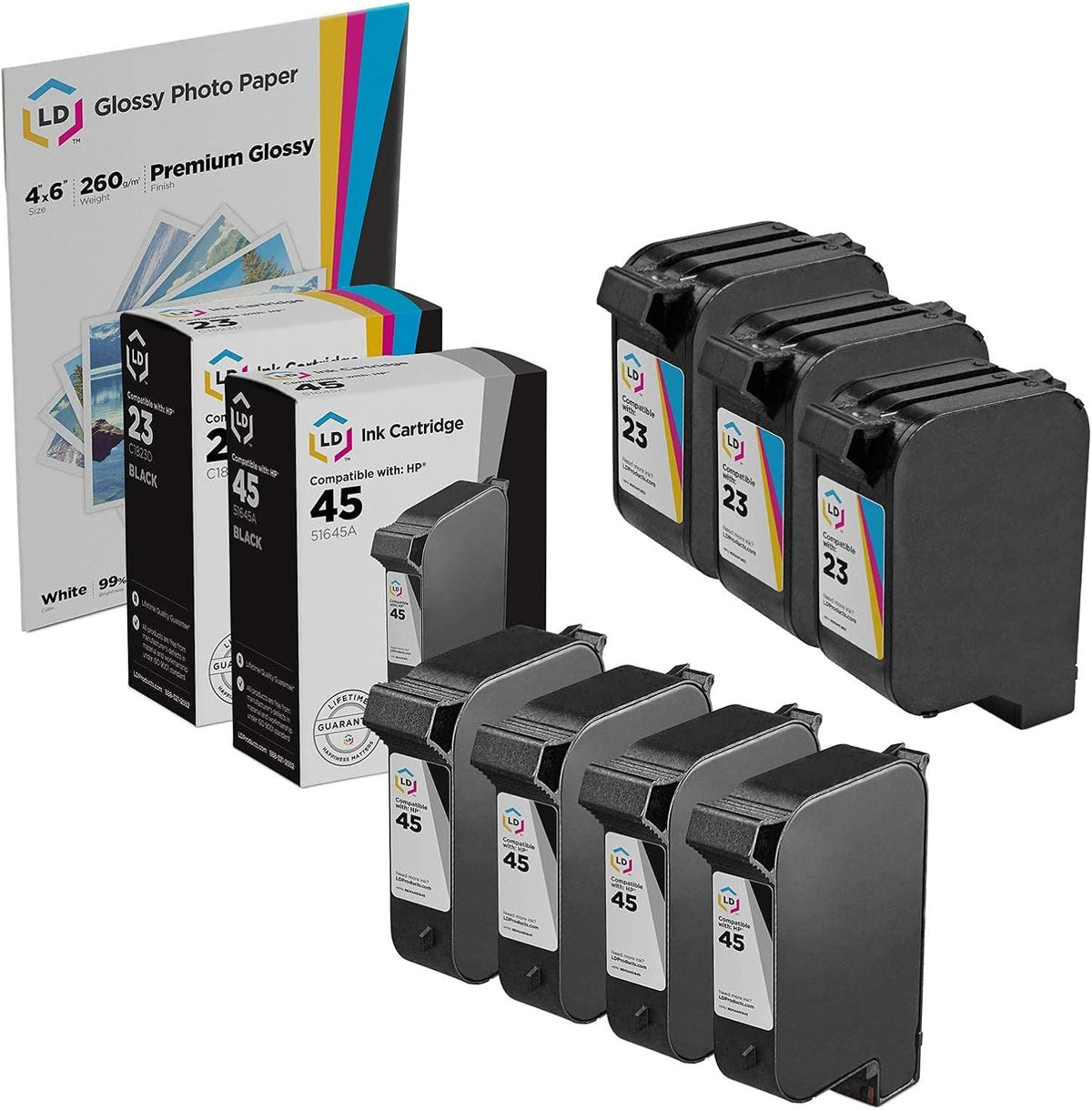 7-Pack Remanufactured Ink Cartridge for HP 45 & HP 23 G5007
