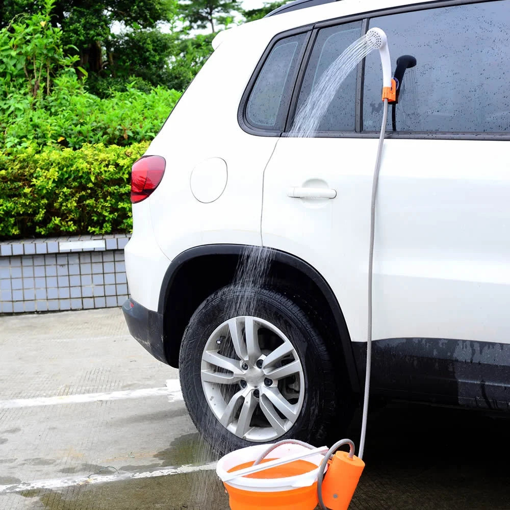 Folding Bucket Camping Shower with Rechargeable Pump C796235