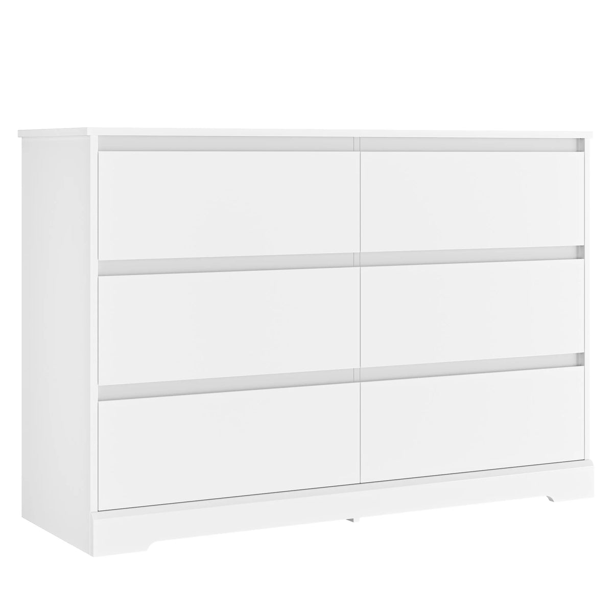 White 6 Drawer Wood Dresser A305