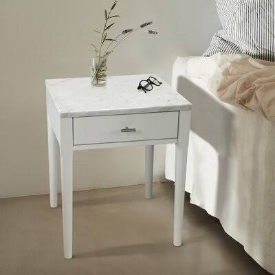 White Marble Top End Table H4595
