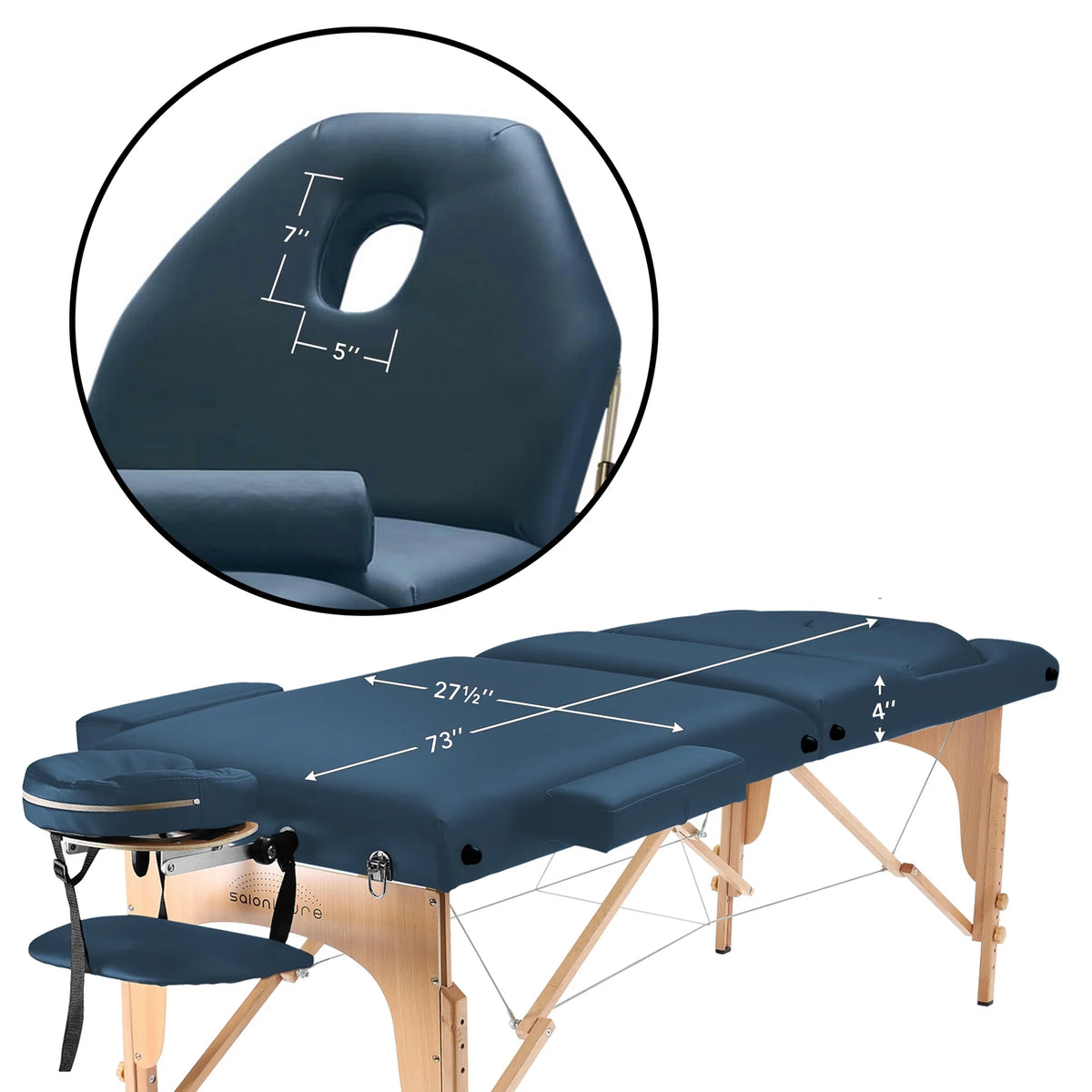 Blue Portable Massage Table with Backrest E660439