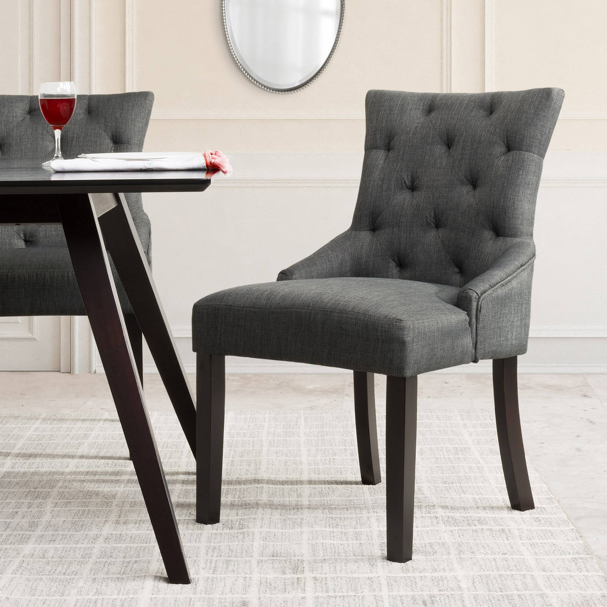Beige Fabric Accent Chair (Set of 2) B202680