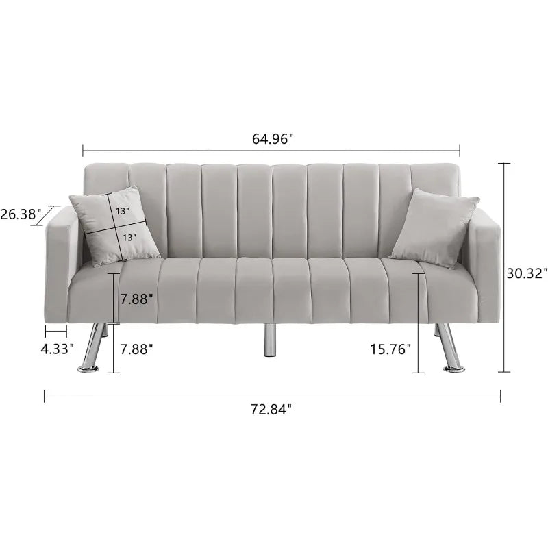 Convertible Sofa Bed with 2 Pillows P4589