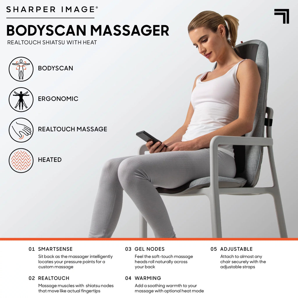 Shiatsu Chair Pad Seat Cushion Massager with 4 Gel Nodes T602