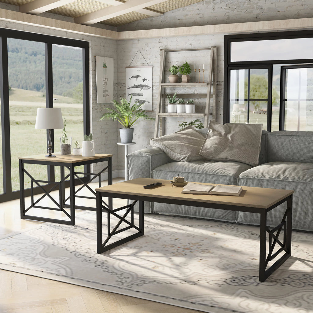Steel 2-Piece Coffee Table Set N992