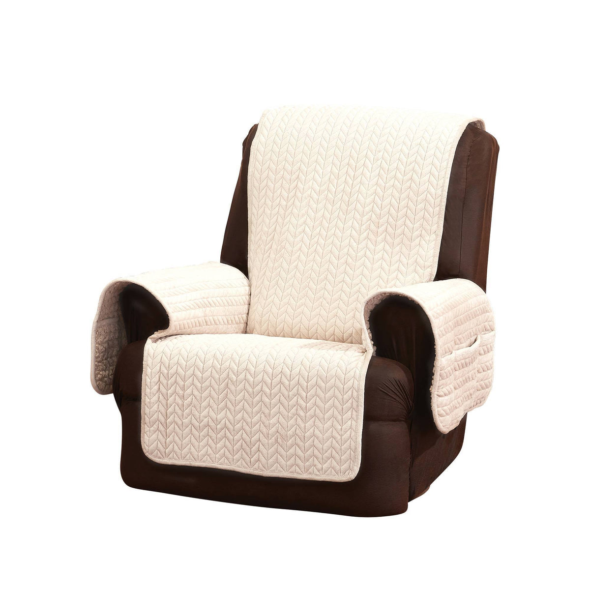 Cream Quilted Recliner Furniture Cover Z534492