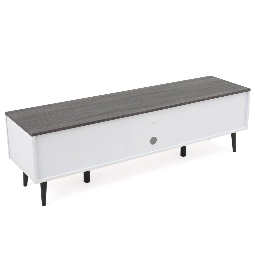 Two-Toned TV Stand with Glass Shelf U421515
