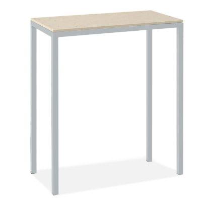 Ecru Quartz Top Bar Table with Silver Base R14682