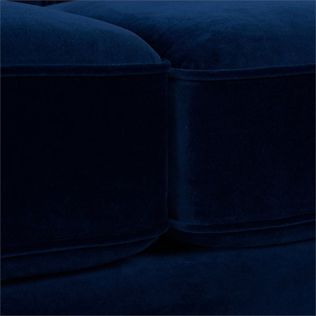 Navy Blue Tufted Tuxedo Sofa I94681