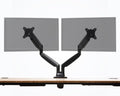 Dual Monitor Mounting Arm with Laptop Tray, Silver F6717