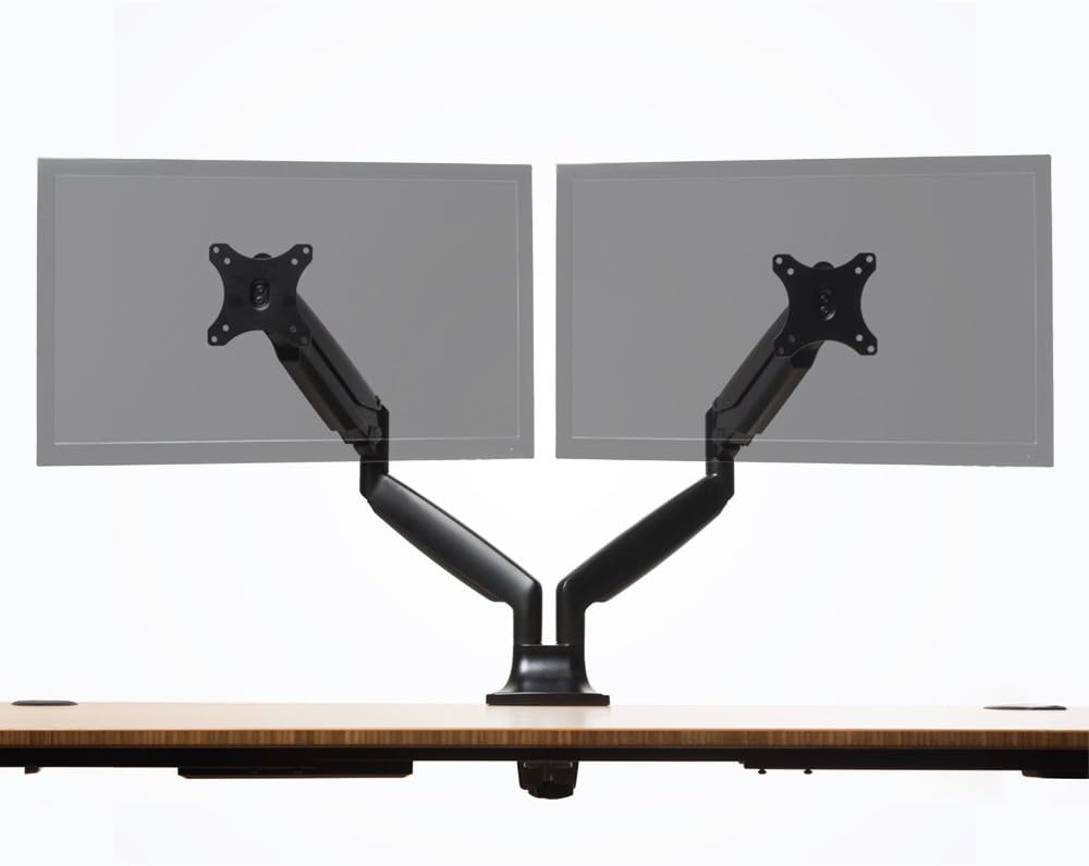 Dual Monitor Mounting Arm with Laptop Tray, Silver F6717