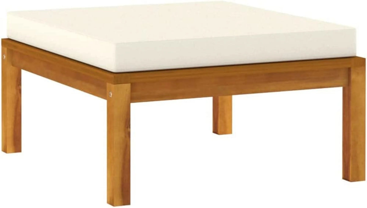 Patio Chairs with Tea Table and Cushions Acacia Wood Outdoor Furniture Set X9697