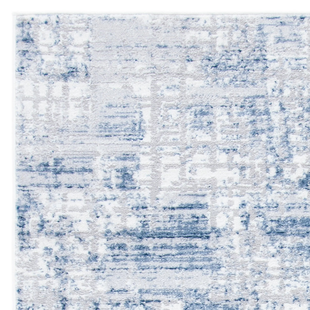 Navy Light Grey Abstract Area Rug 8' x 10' U511